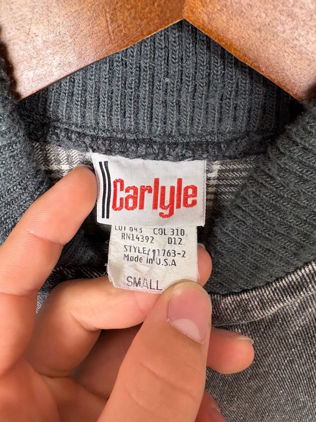 Vintage Carlyle Denim Bomber Jacket Men’s Small Acid Wash Gray 3