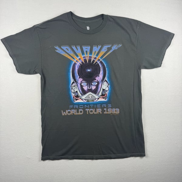 Junk Food Journey Frontiers World Tour 1983 T-Shirt Size M Gray Band Tee
