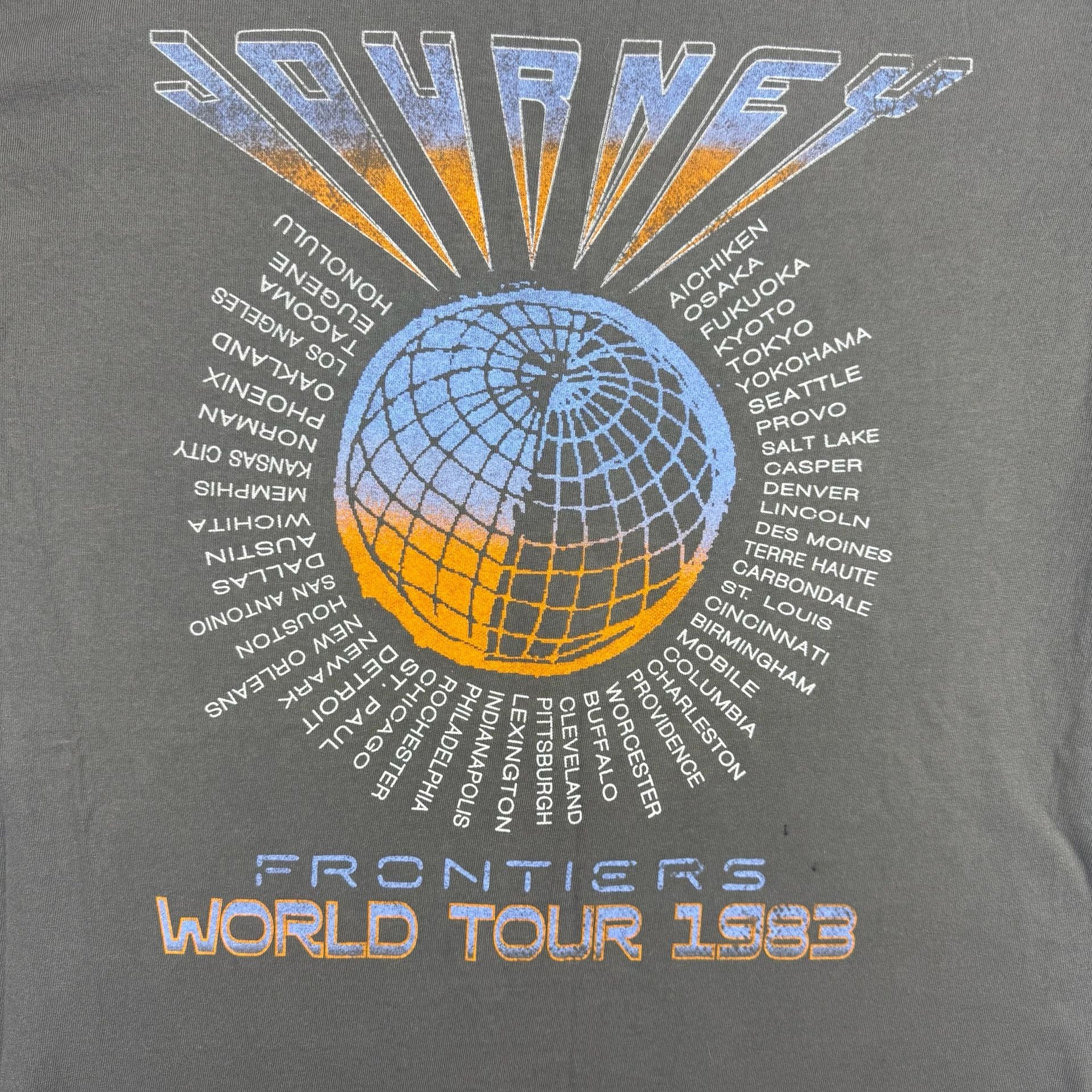 Junk Food Journey Frontiers World Tour 1983 T-Shirt Size M Gray Band Tee 9
