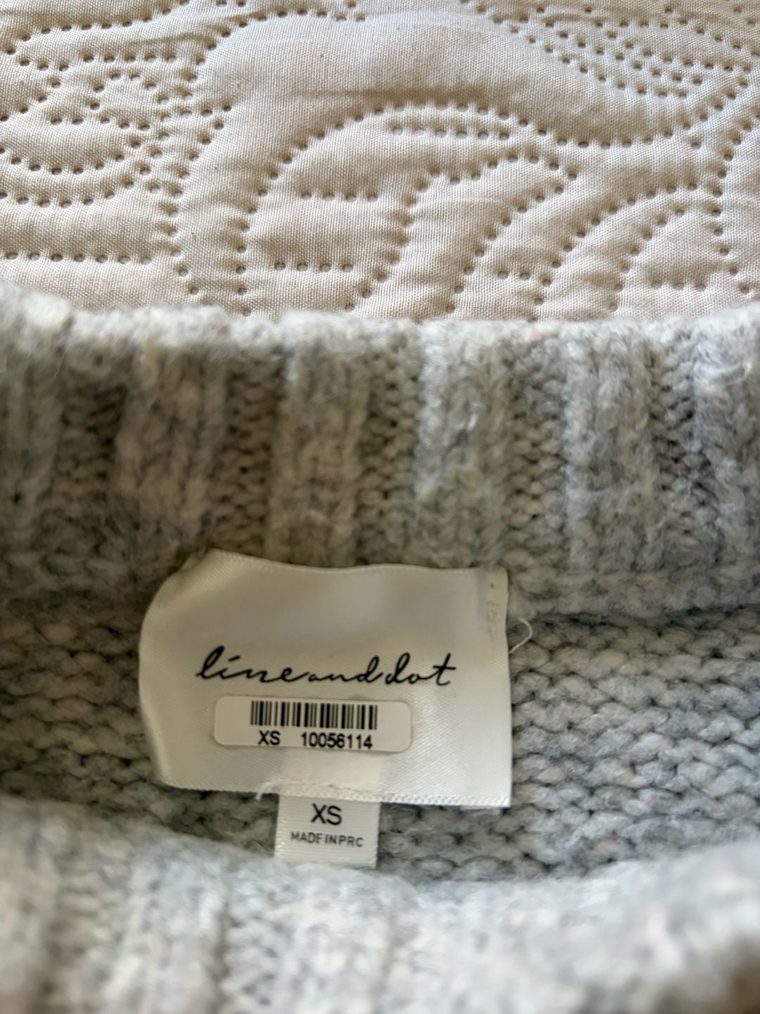 Anthropologie Line & Dot Mila Cable Knit Pom Pom Sweater Gray XS 5