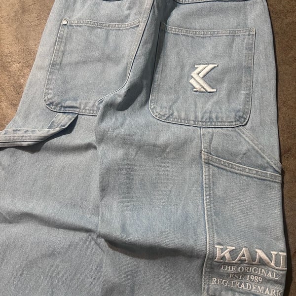 Karl Kani Carpenter Jeans Size S Light Wash Denim Baggy Workwear
