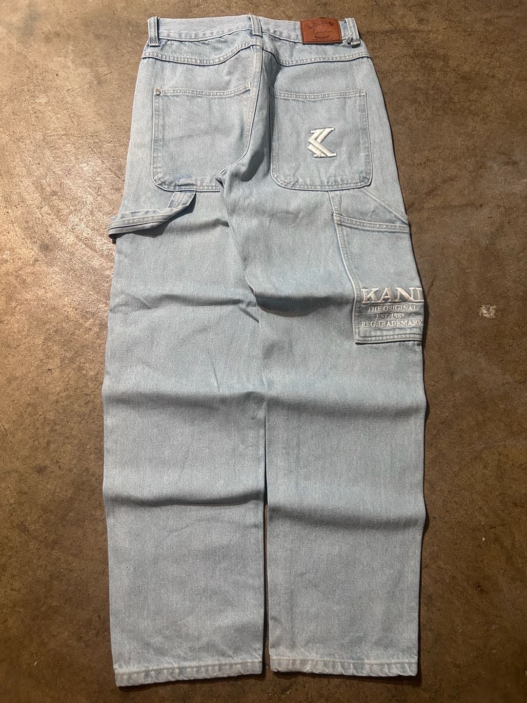 Karl Kani Carpenter Jeans Size S Light Wash Denim Baggy Workwear 3