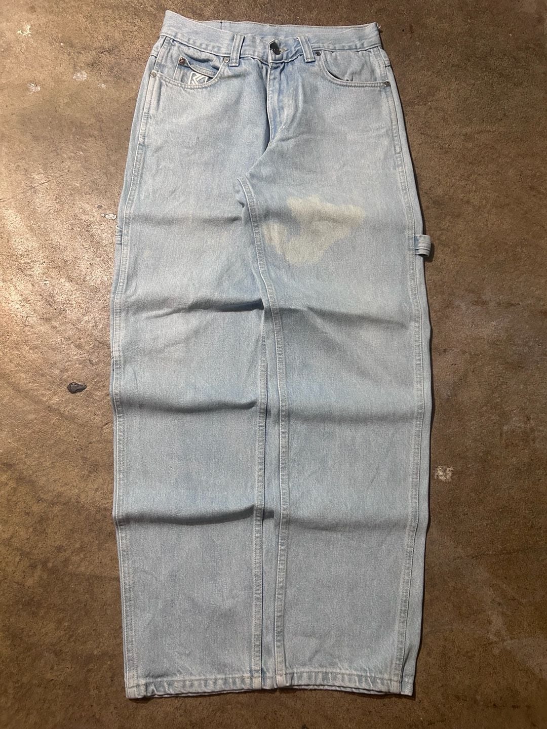 Karl Kani Carpenter Jeans Size S Light Wash Denim Baggy Workwear 4