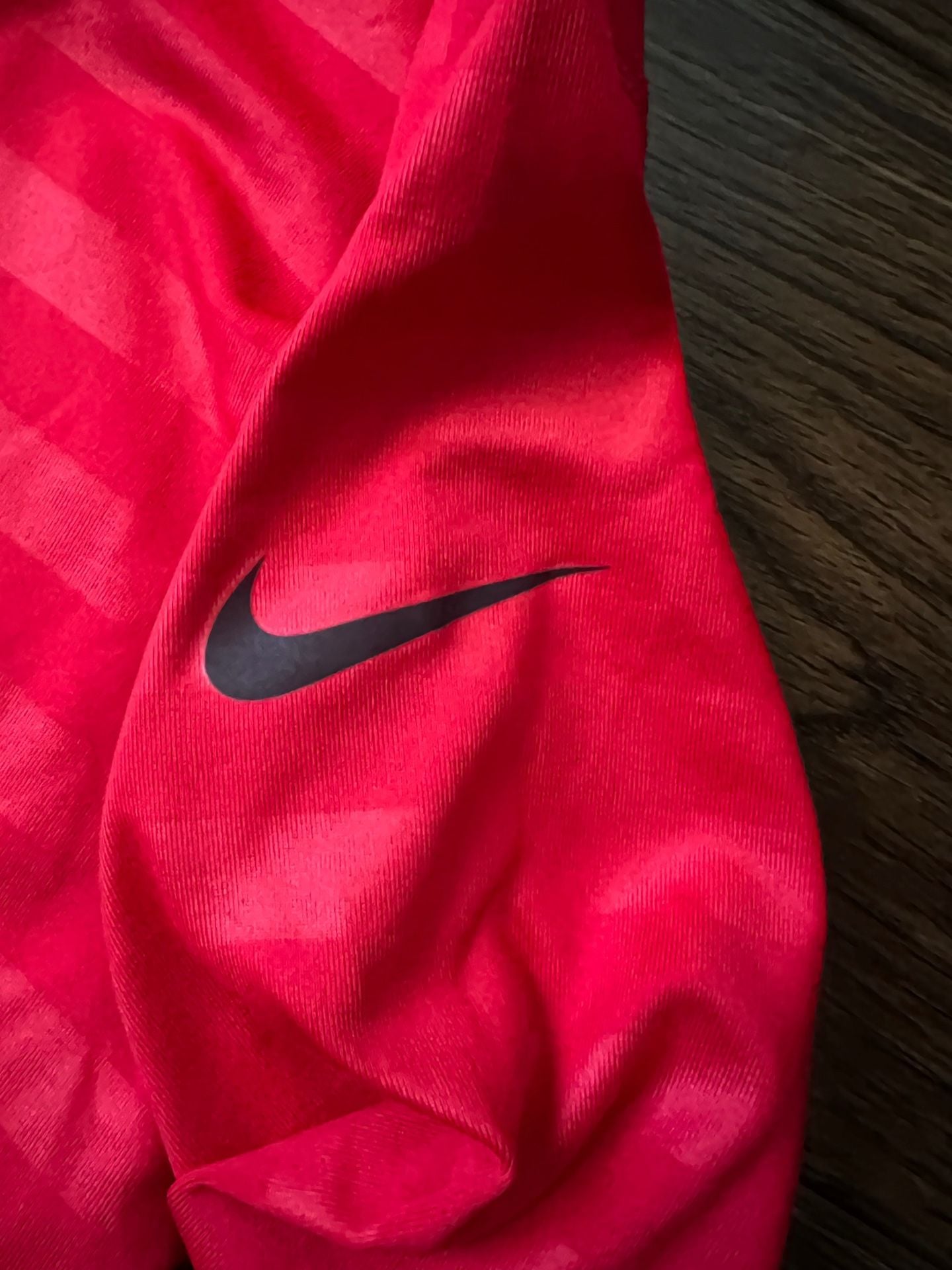 Nike Pro Dri-FIT Long Sleeve Shirt Size M Red Striped Thermal Fleece 4