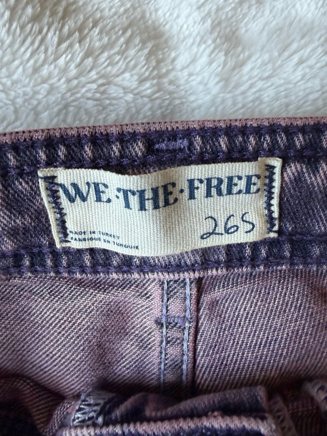 We The Free Star Flare Jeans 26S Purple Acid Wash Metallic Star Pockets Y2K
3