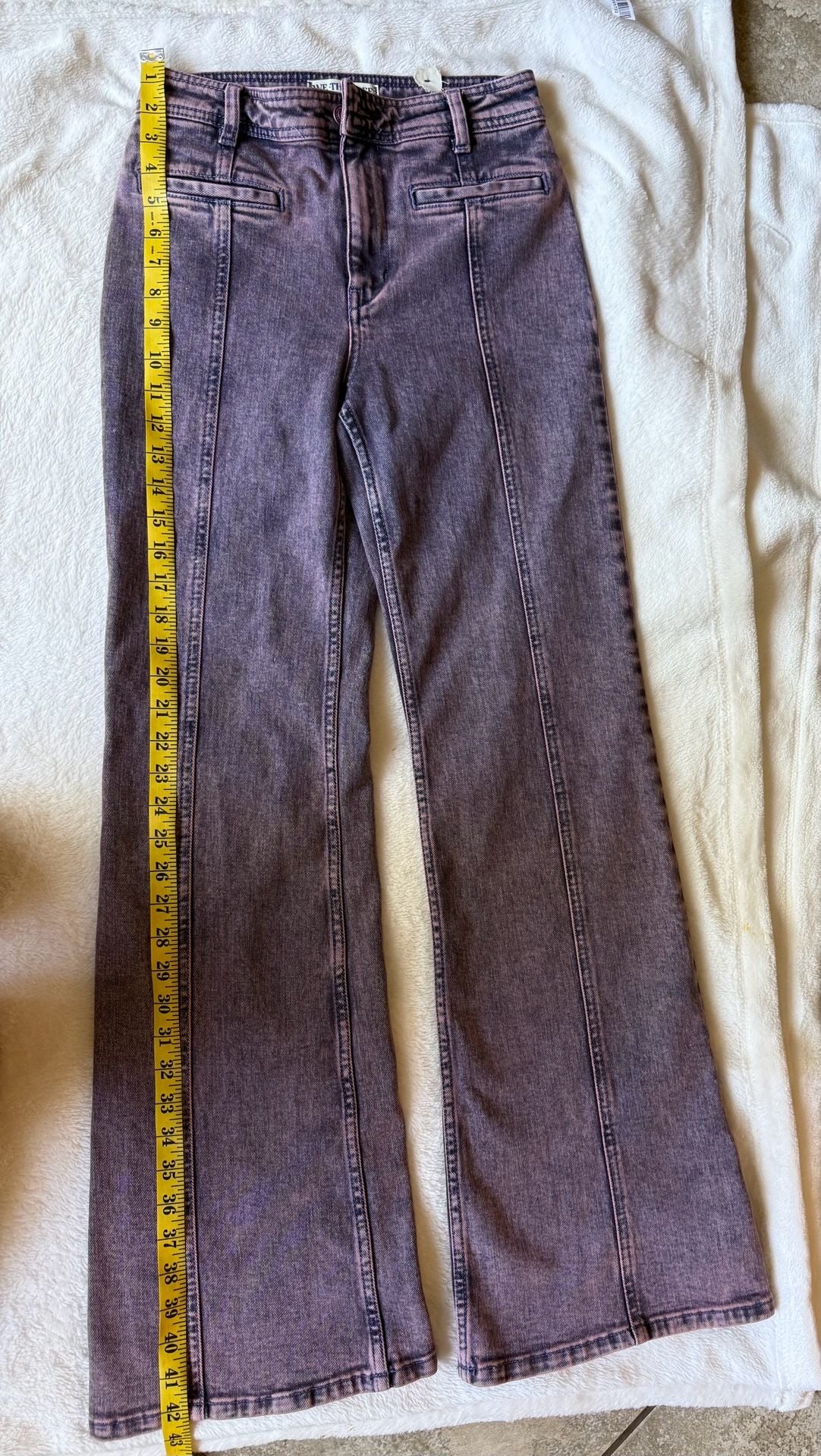 We The Free Star Flare Jeans 26S Purple Acid Wash Metallic Star Pockets Y2K
4