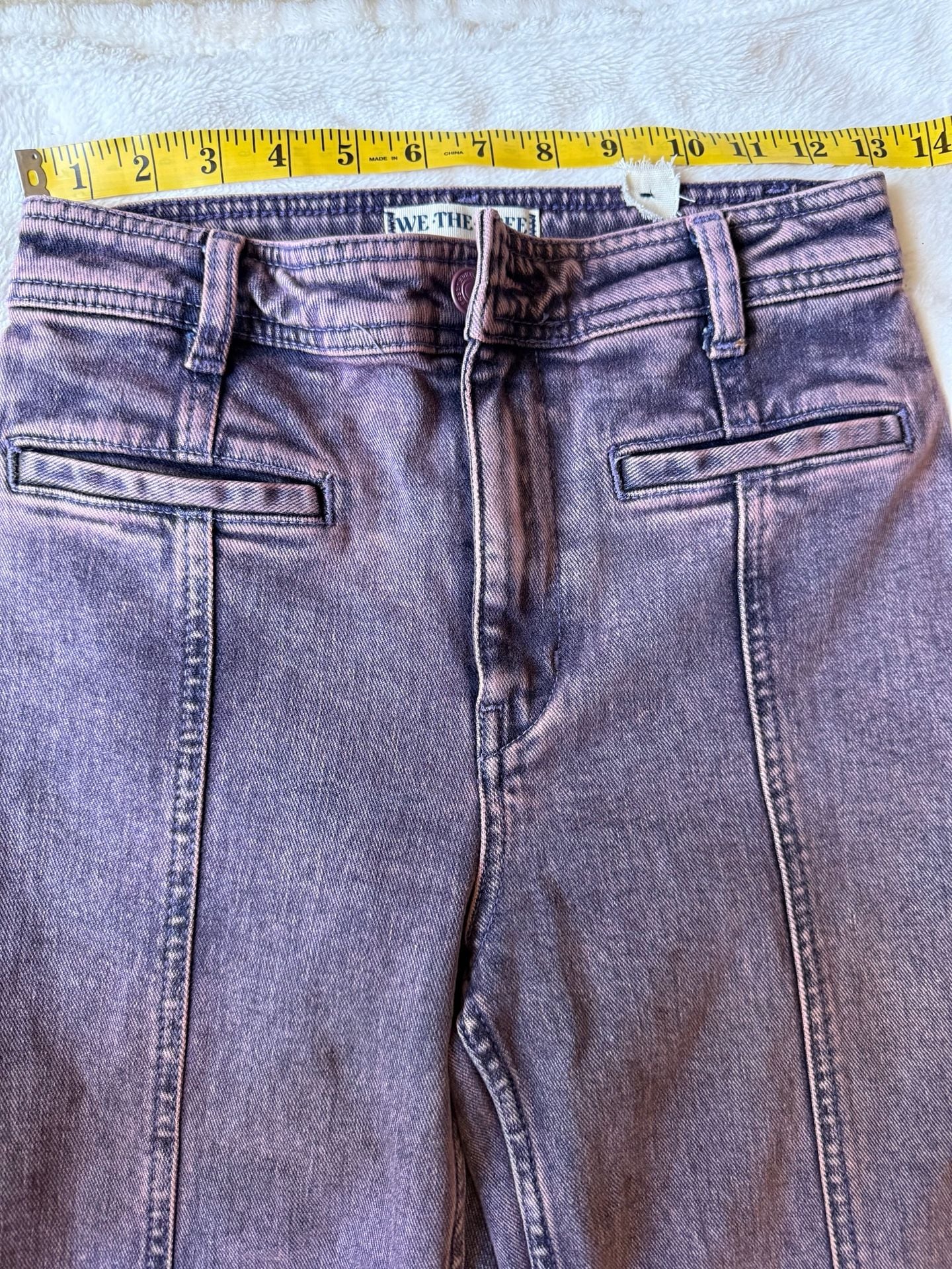 We The Free Star Flare Jeans 26S Purple Acid Wash Metallic Star Pockets Y2K
5