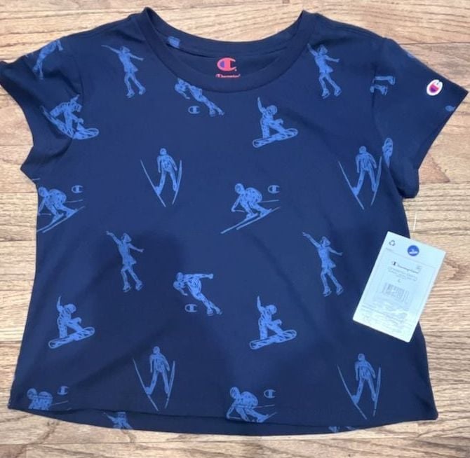 Champion Olympics Graphic Baby Tee Size L(14) Dark Navy 2