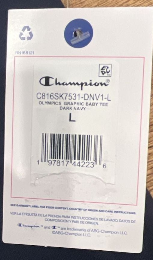 Champion Olympics Graphic Baby Tee Size L(14) Dark Navy 3