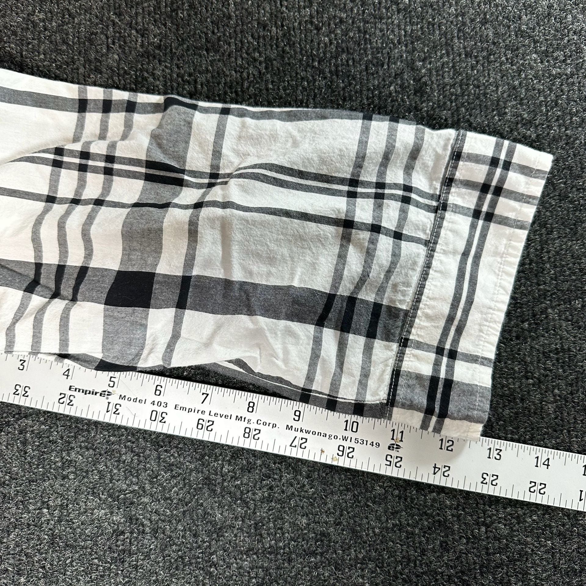 Dressbarn Plaid Button Down Shirt Size 2X Black White Cotton 7