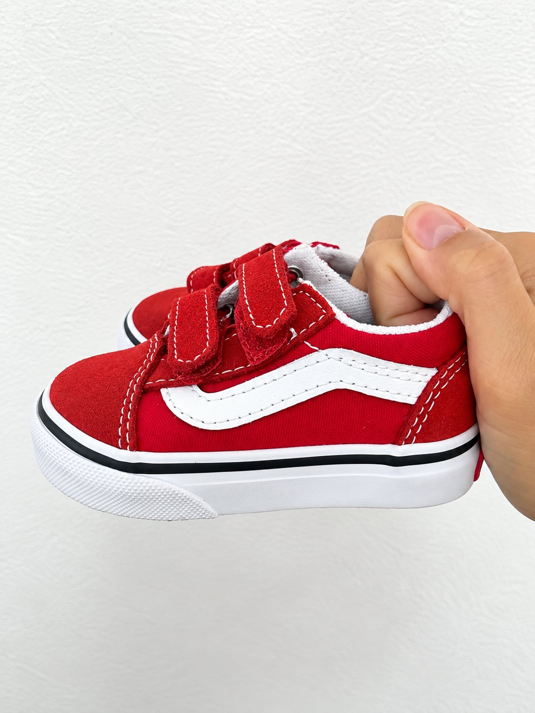 Vans Old Skool V Toddler Shoes Red White 3