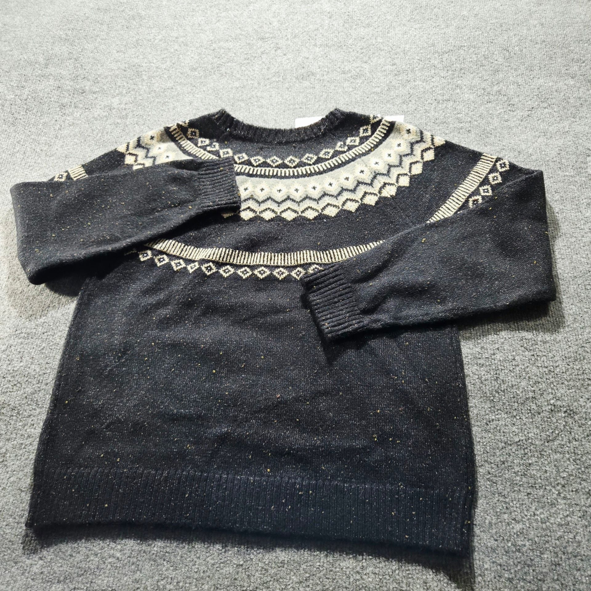 Weatherproof Vintage Fair Isle Sweater Size M Black Nordic Knit 8