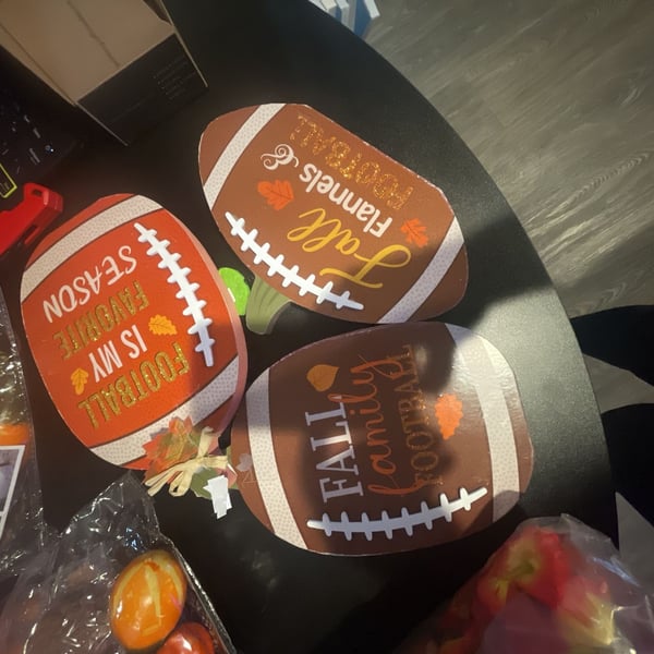 Fall Football Decor Wooden Tabletop Signs 3 Pcs Set