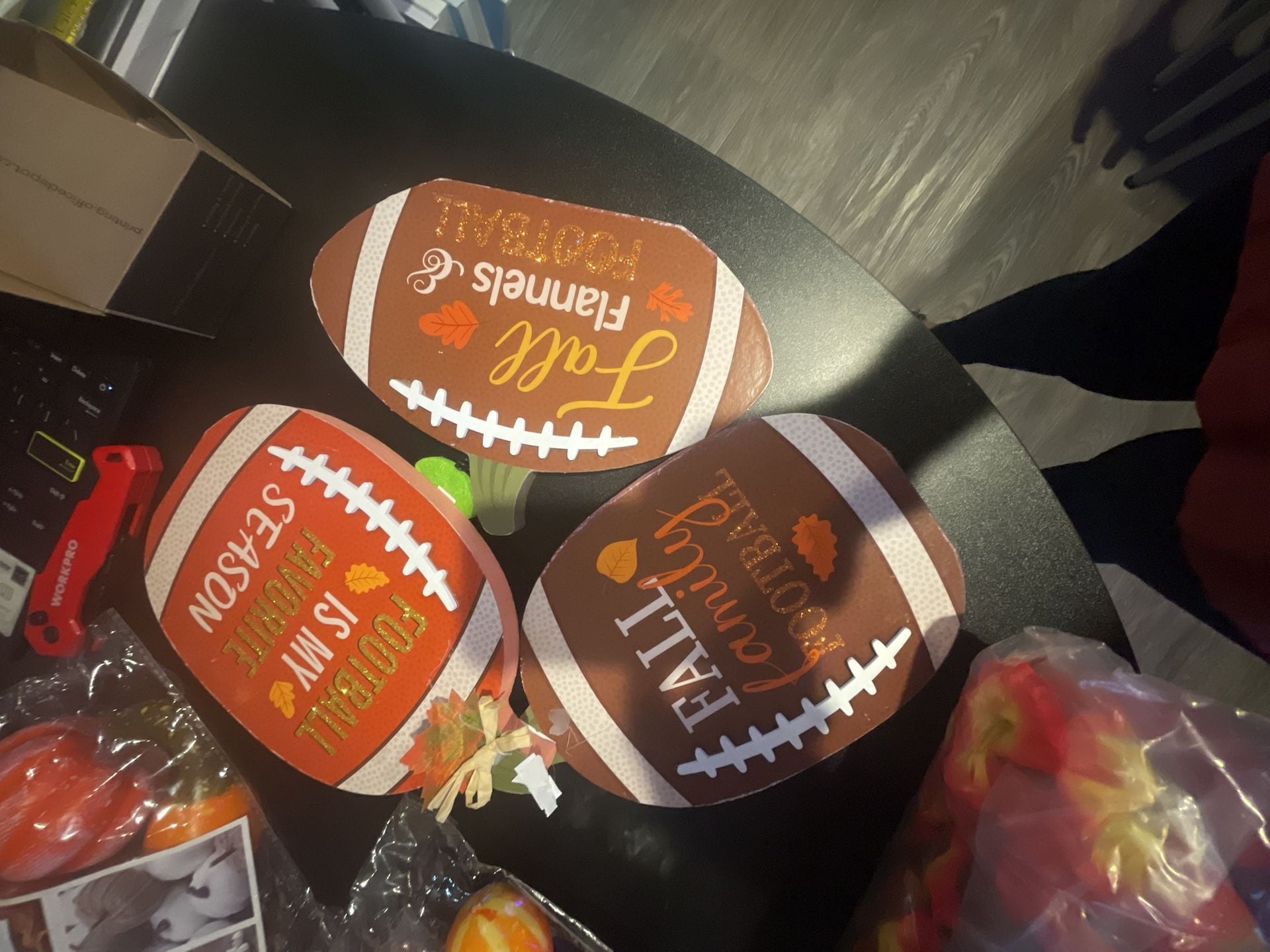 Fall Football Decor Wooden Tabletop Signs 3 Pcs Set 2