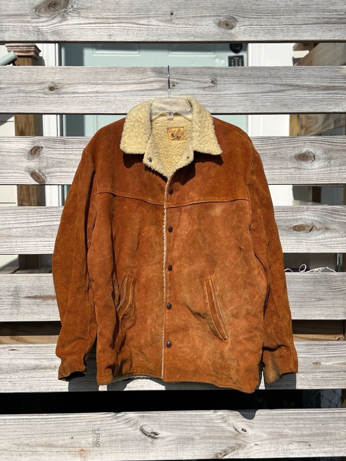 Bay River Vintage Suede Sherpa Lined Western Jacket Brown 2