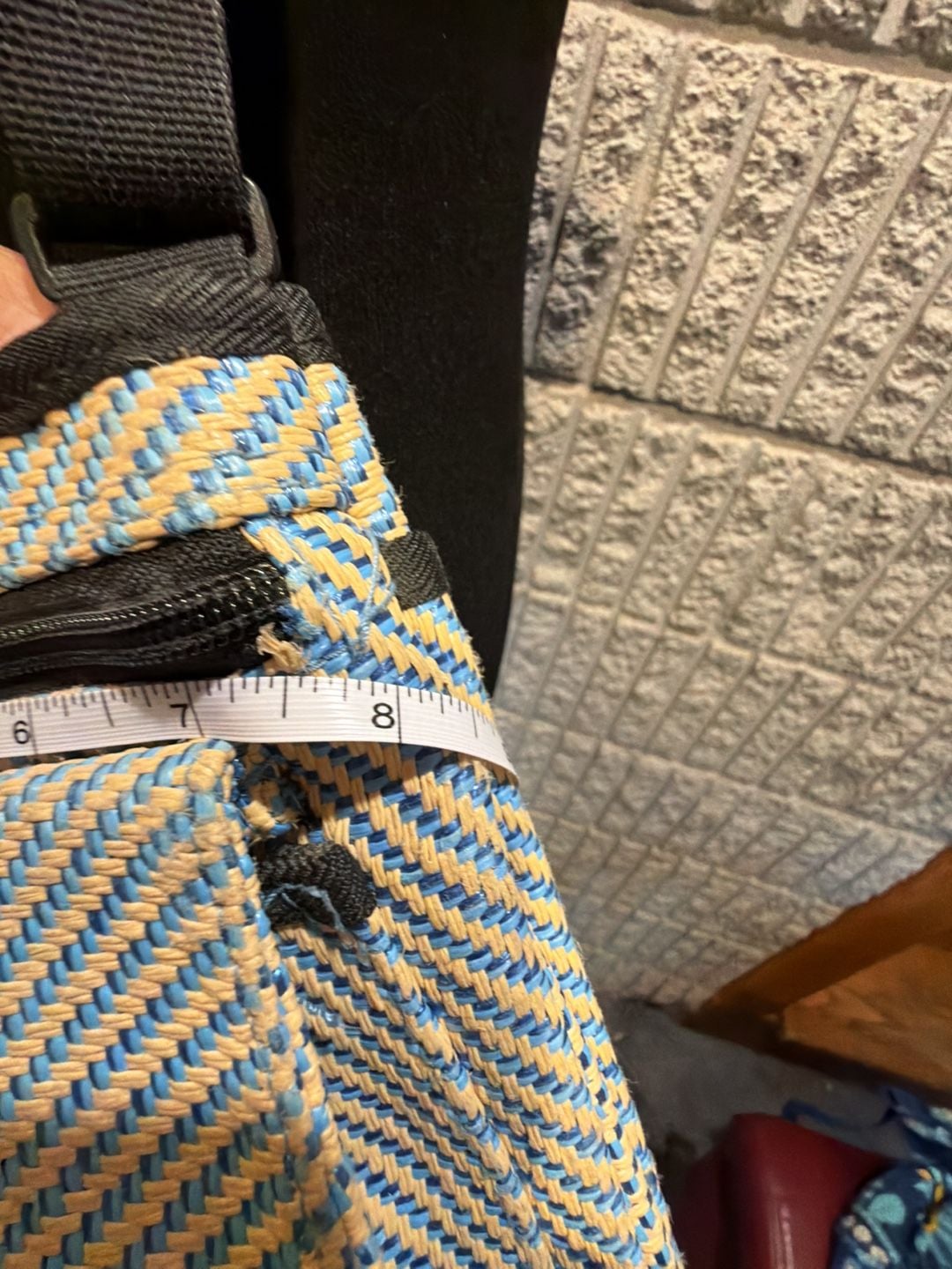 Kavu Keeper Crossbody Bag Blue Yellow Woven 9