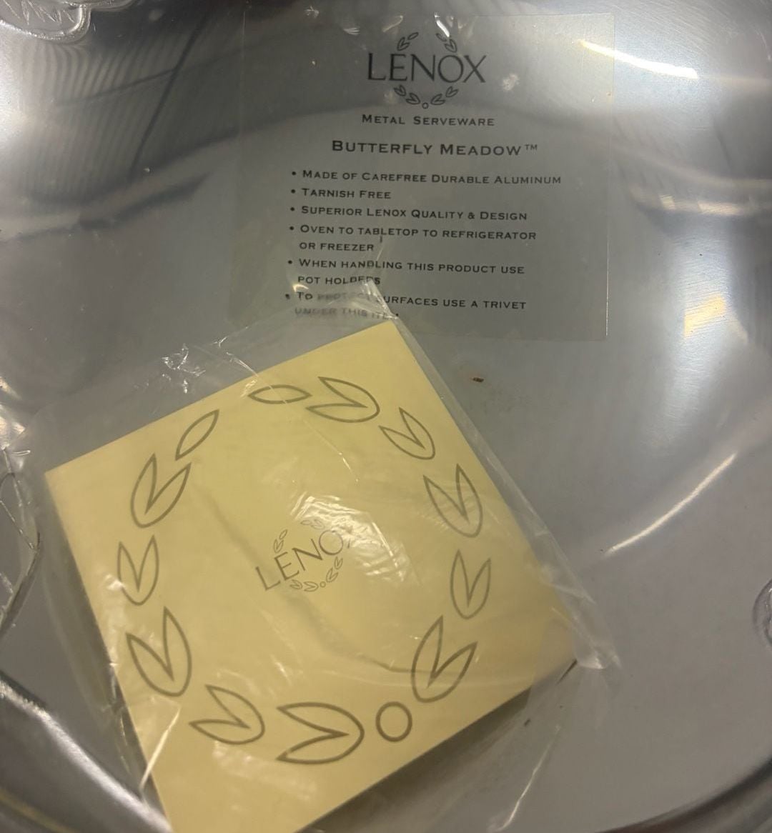 Lenox Butterfly Meadow 3 Qt. Bowl Metal Serveware Silver Aluminum 2