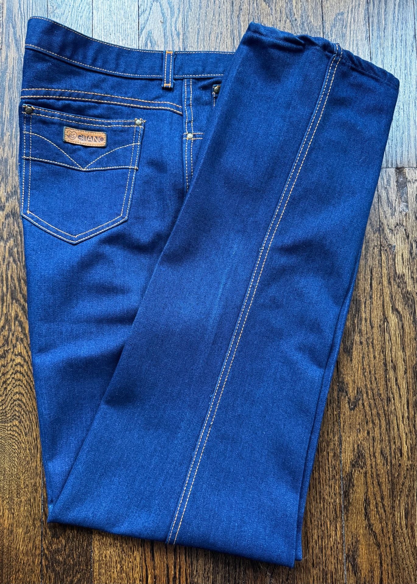 VINTAGE ‘80s Gitano 36” x 33” DARK WASH HIGH WAISTED BLUE DENIM MOM JEANS 2