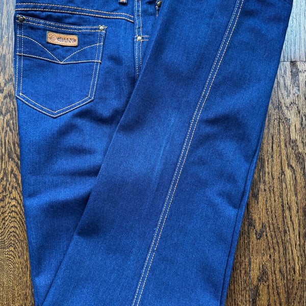 VINTAGE ‘80s Gitano 36” x 33” DARK WASH HIGH WAISTED BLUE DENIM MOM JEANS