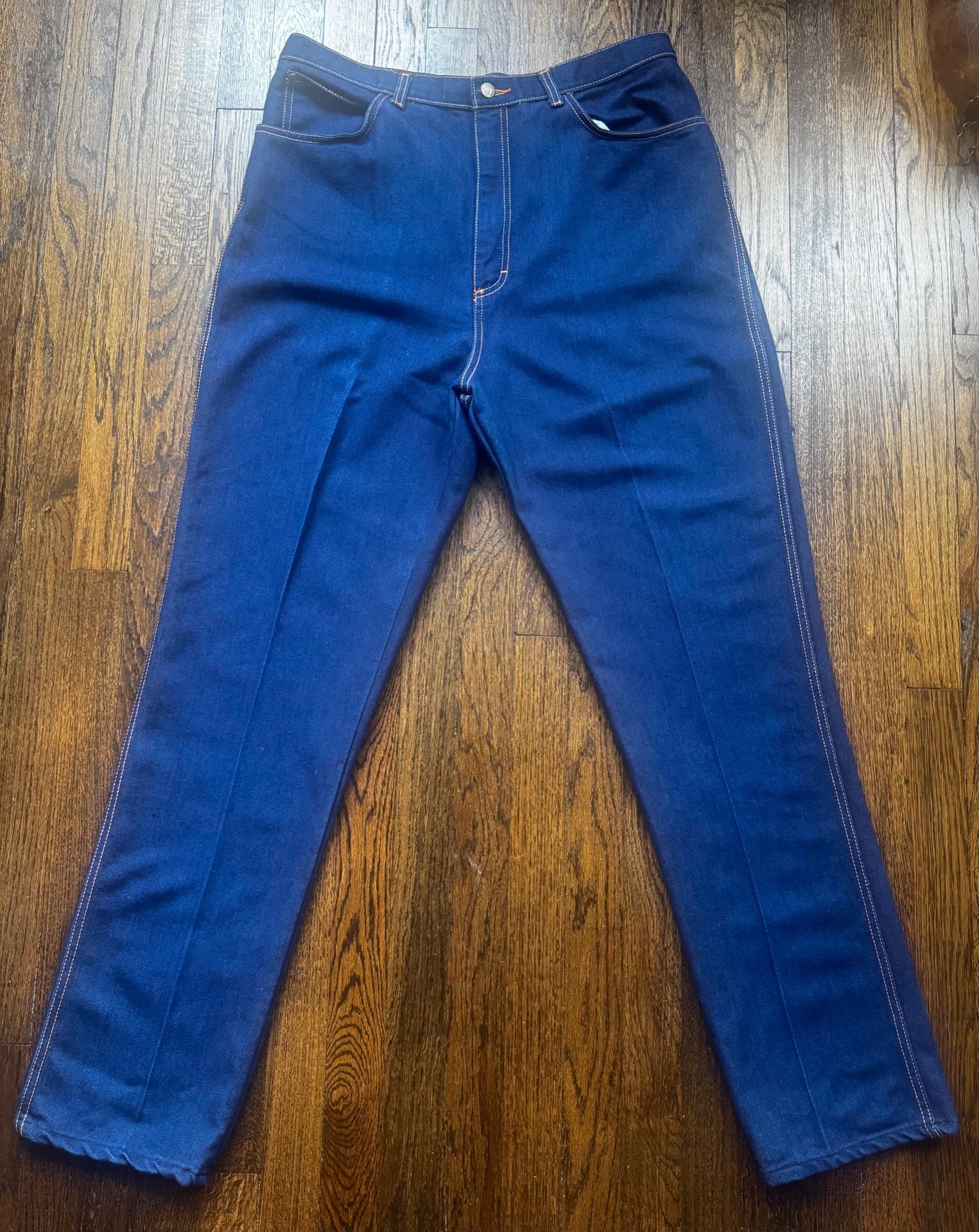 VINTAGE ‘80s Gitano 36” x 33” DARK WASH HIGH WAISTED BLUE DENIM MOM JEANS 3