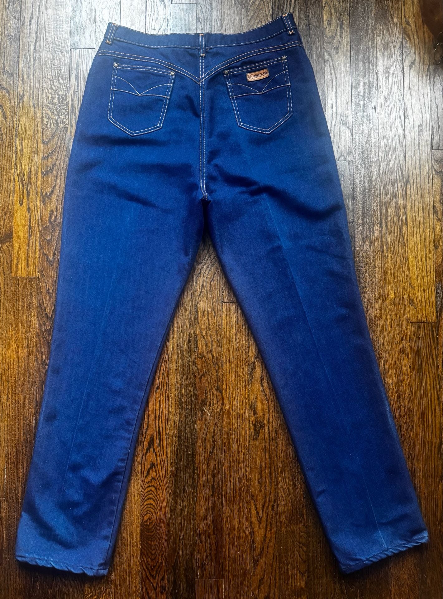 VINTAGE ‘80s Gitano 36” x 33” DARK WASH HIGH WAISTED BLUE DENIM MOM JEANS 4