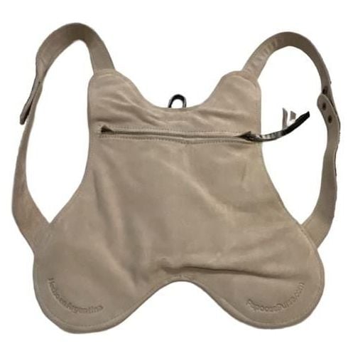 Papoose Purse Black And White Cowhide Suede Backpack Vest Bag 4