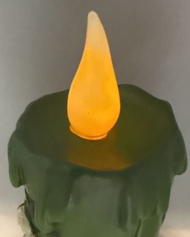 Halloween Skeleton Hand Green Pillar Flickering Flameless Candle Pumpkins Vtg 5