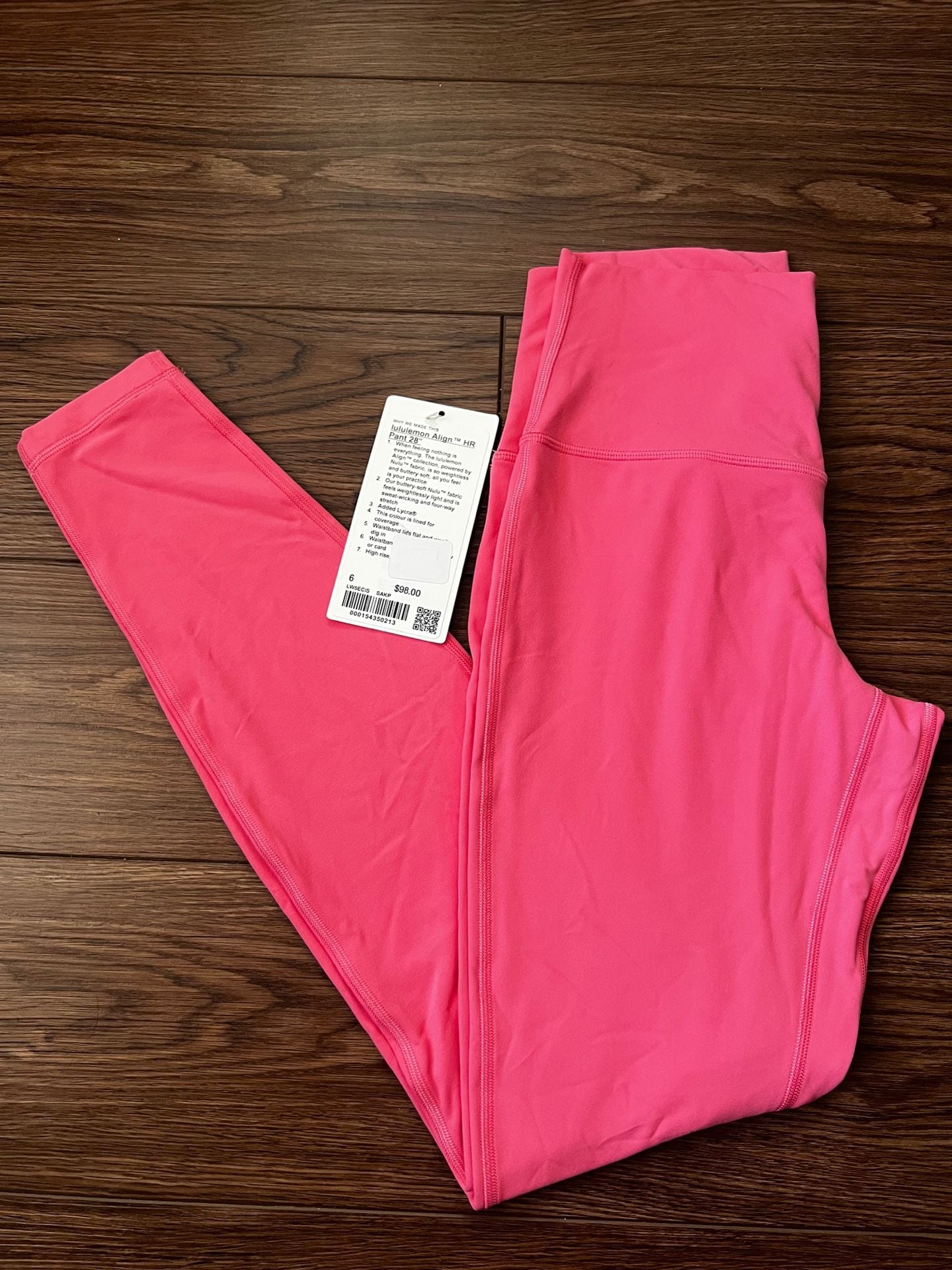 Lululemon Align HR Pant 28 Size 6 Sonic Pink Leggings 2