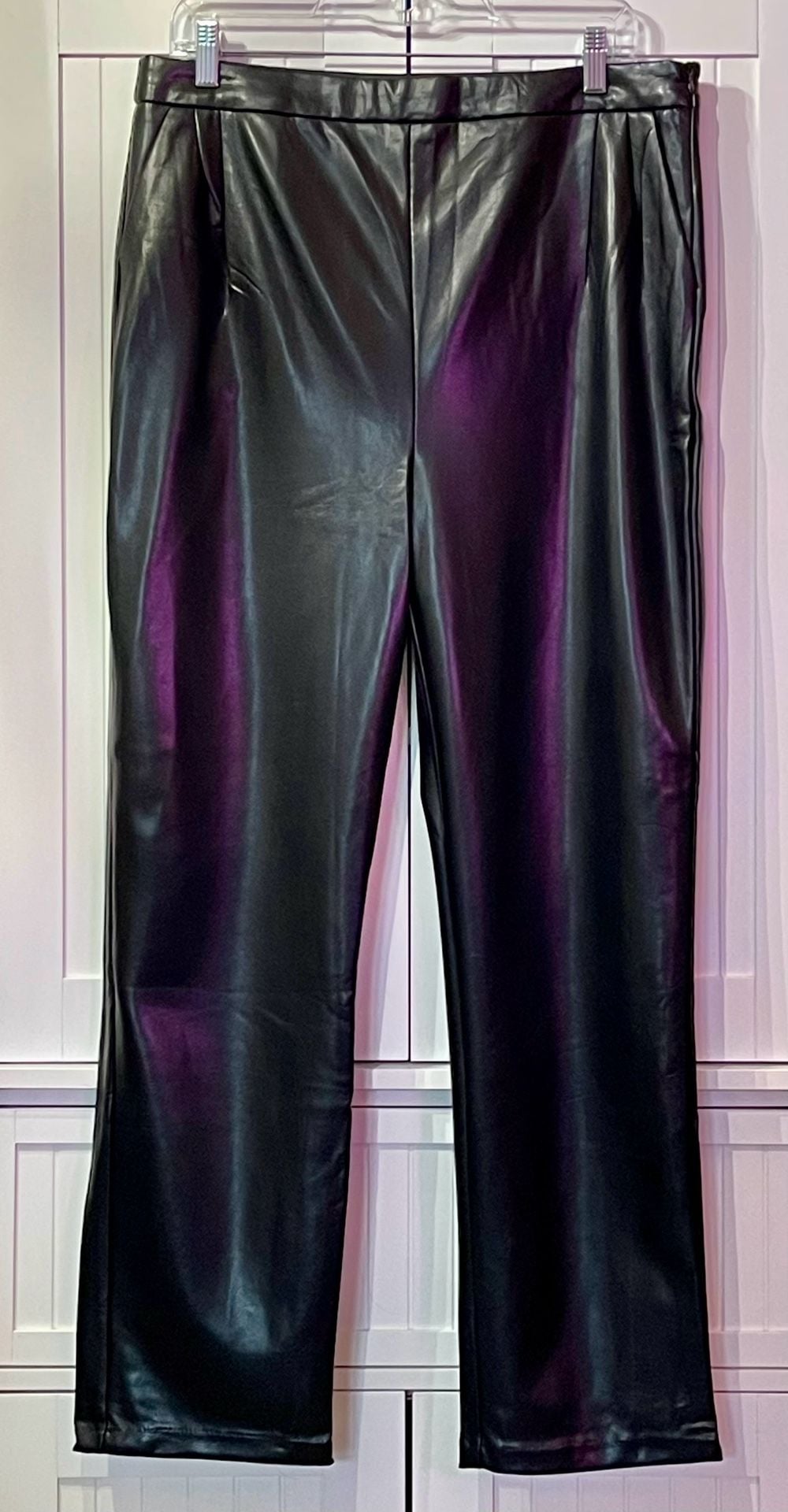 Lulus Faux Leather Pants Size XL Black Vegan Leather Trousers NWT 2