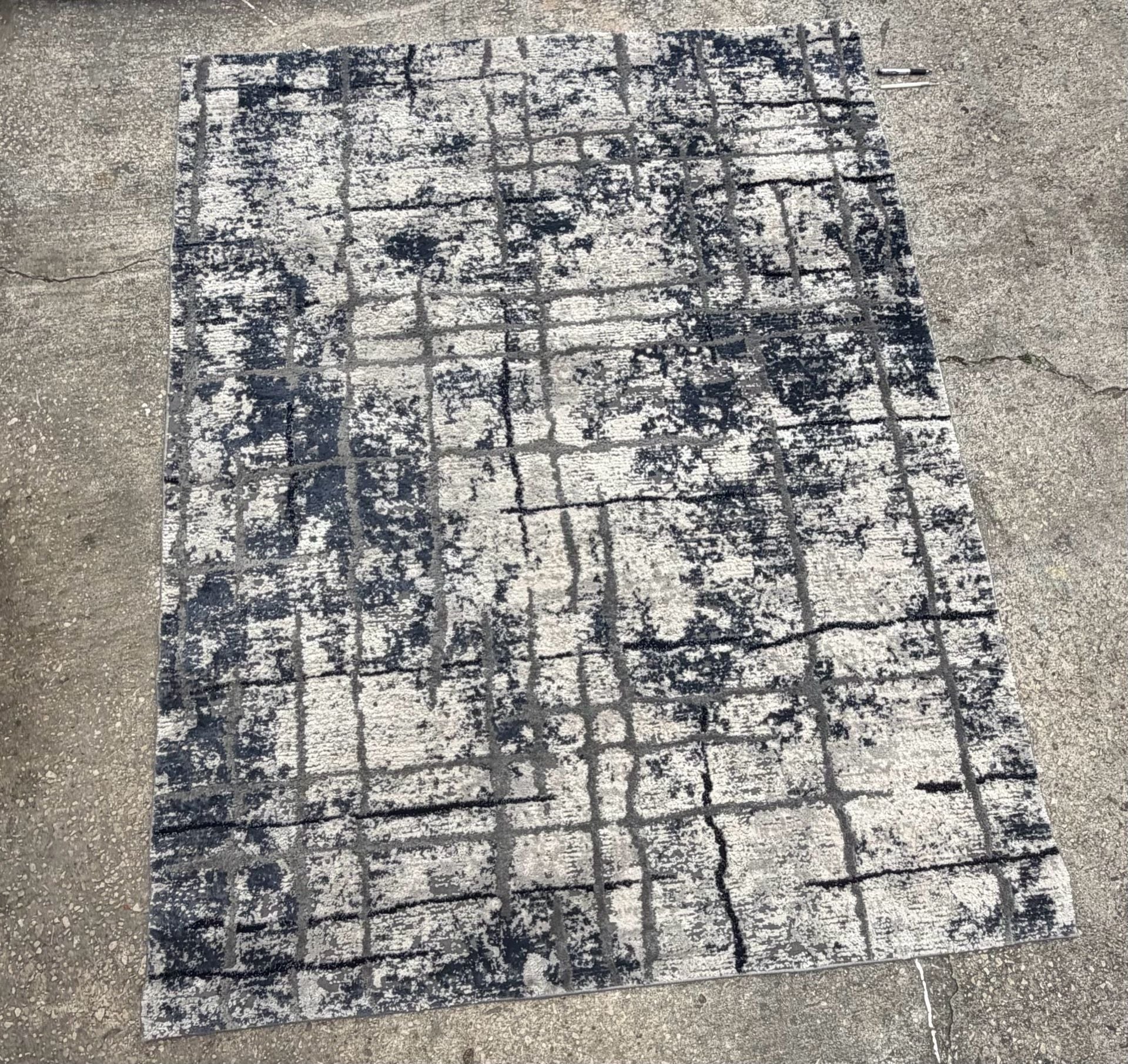 Karma Gertmenian Keon Blue Abstract Rug 5ft 3in x 7ft 1
