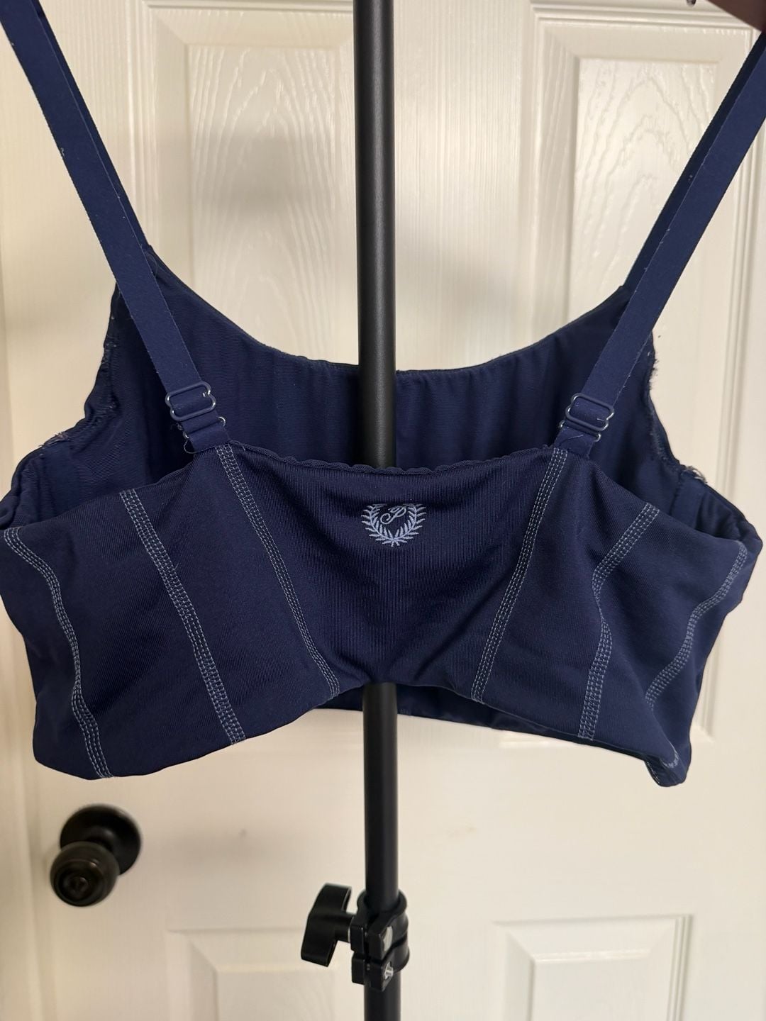 PINK Victoria's Secret Corset Bralette Navy Blue Contrast Stitching 5