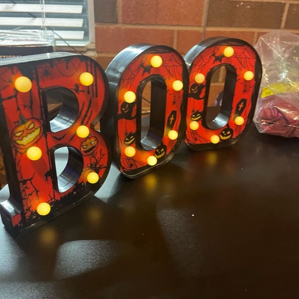 Unbranded Halloween LED Marquee Letters BOO Sign Set