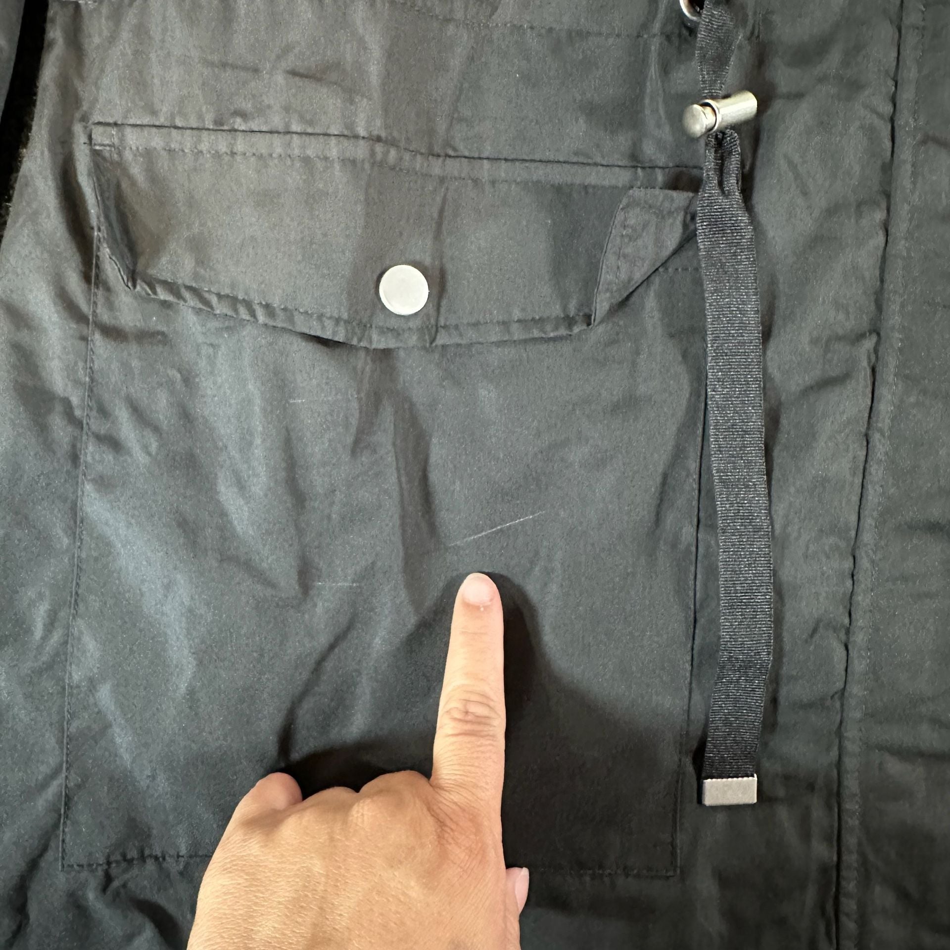 Time and Tru Anorak Jacket Size XL 16-18 Black Camo Lining Hooded Raincoat 10