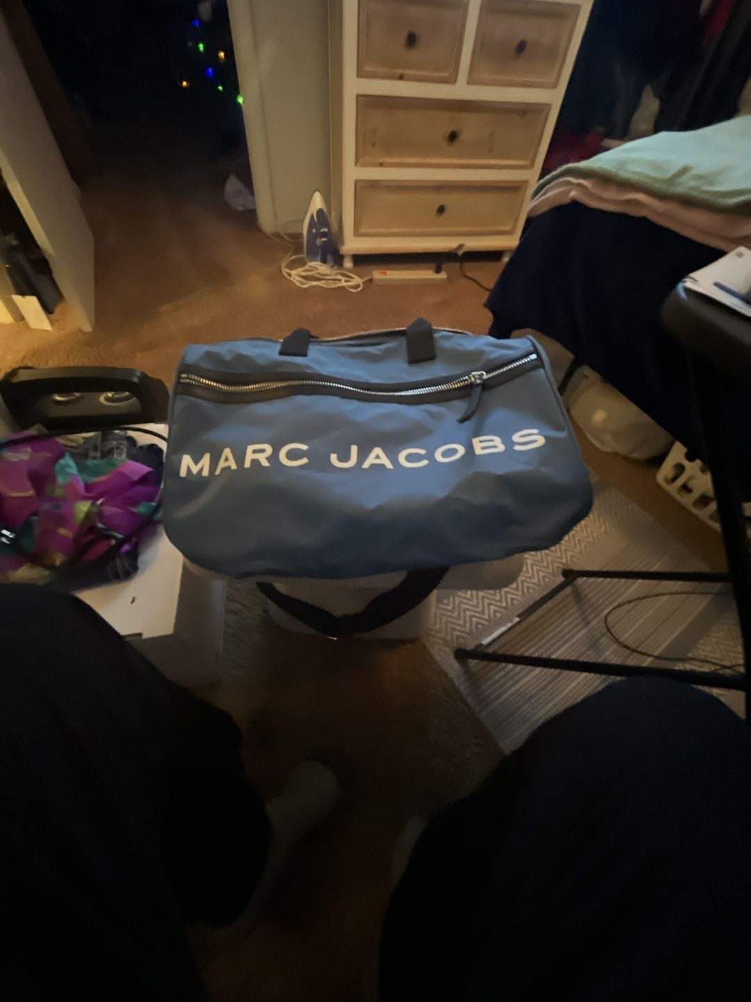 Marc Jacobs The Dufer Duffel Bag Blue Nylon 5