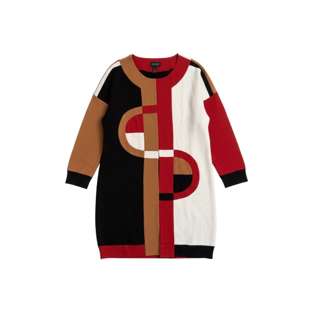 Ashro Colorblock Coat Size 3X Red Black Tan White/130 2