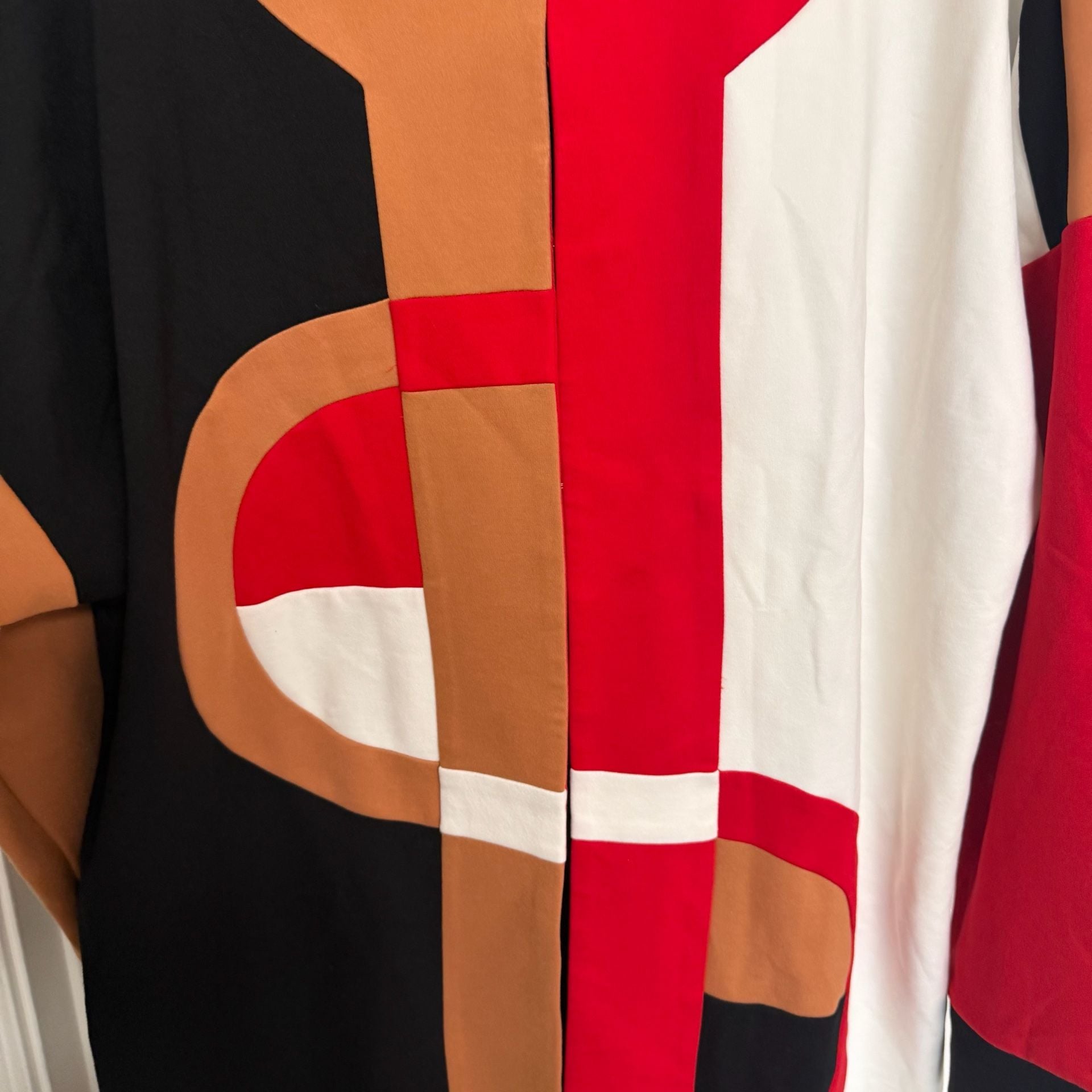 Ashro Colorblock Coat Size 3X Red Black Tan White/130 7