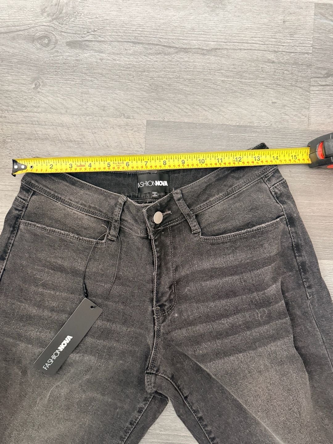 Fashion Nova Lost As Always Stretch Baggy Jeans Size 5 Black Wash 7