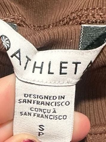 Athleta Pants Size S Brown High Rise Zip Pocket Athleisure 4