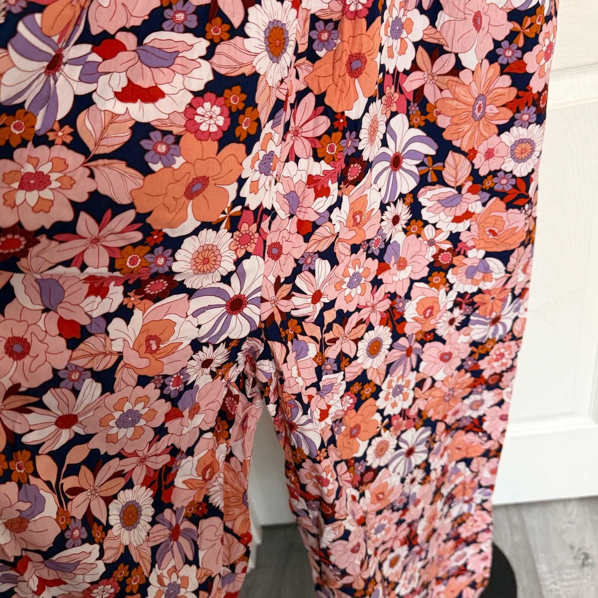 Floral Print Smocked Square Neck Jumpsuit Pink Floral/ 129 8