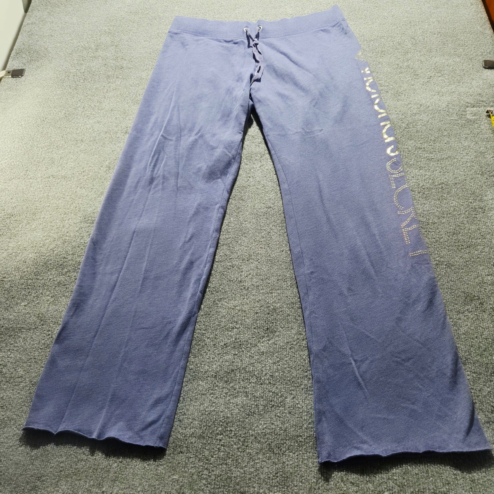 Victoria's Secret Supermodel Essentials L/G Purple Rhinestone Sweatpants 2