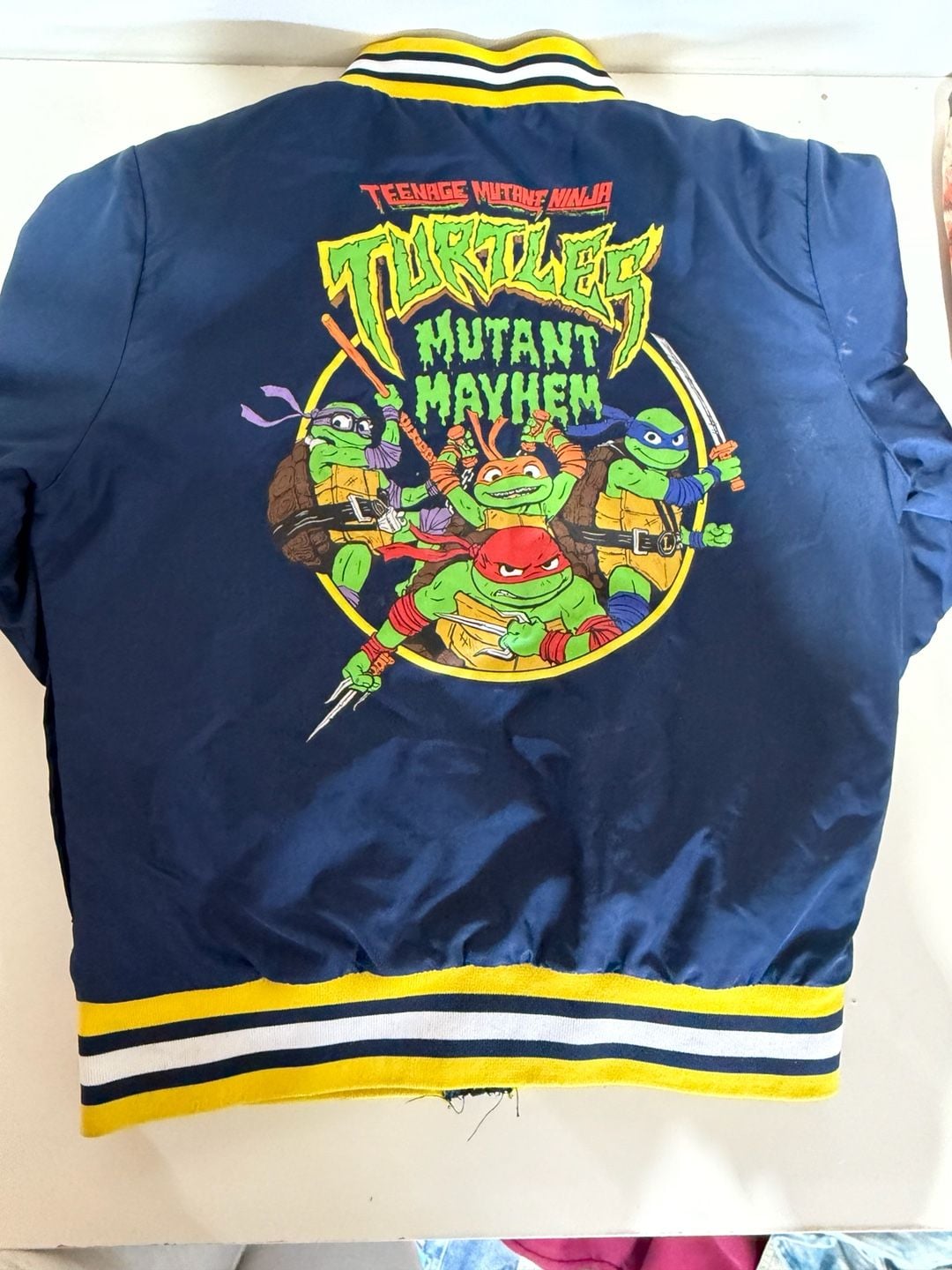 Nickelodeon TMNT Mutant Mayhem Bomber Jacket Size 8 Blue 10