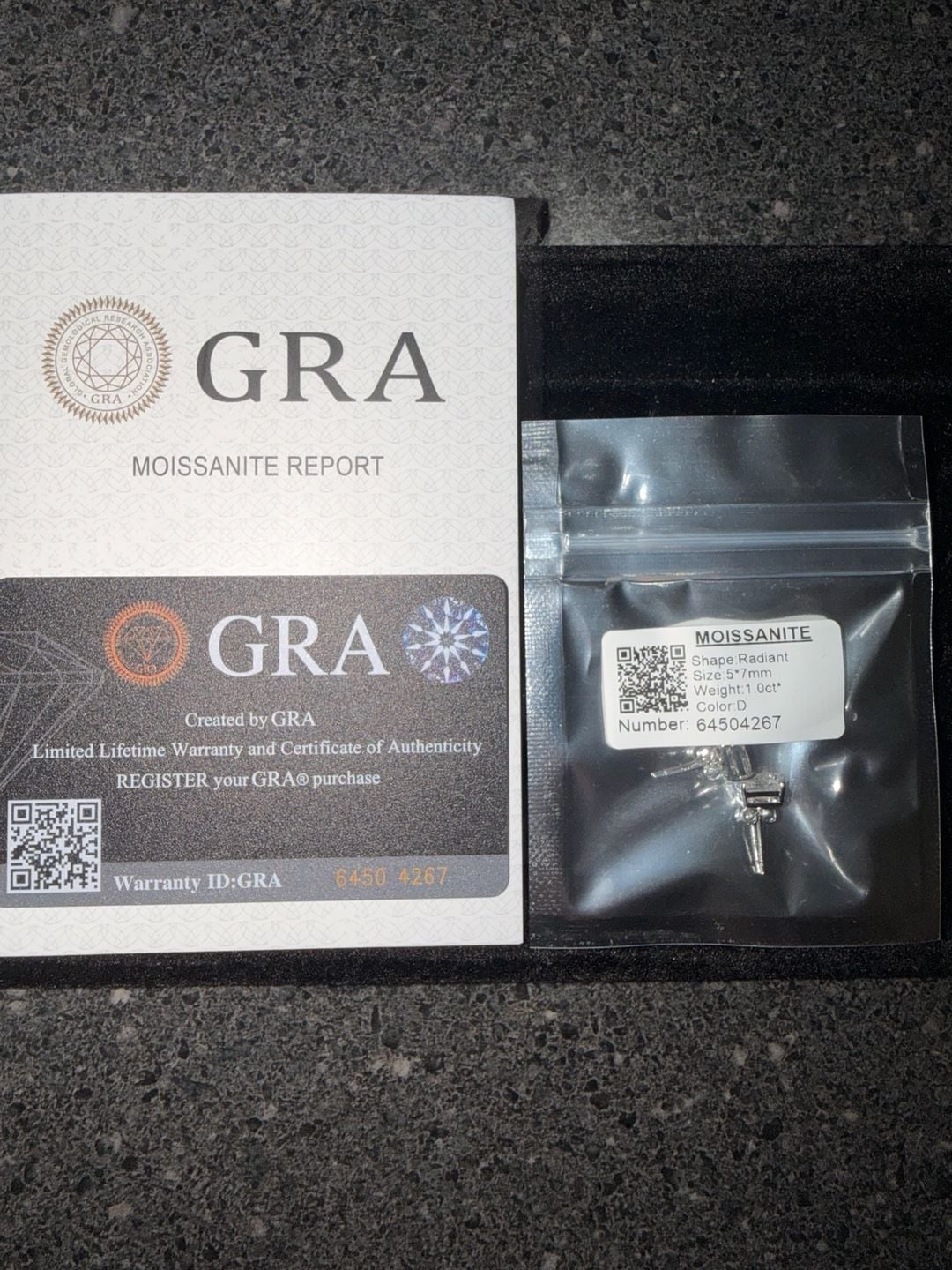 GRA Moissanite Radiant Stud Earrings 1.0ct 5x7mm S925 Silver D Color 6