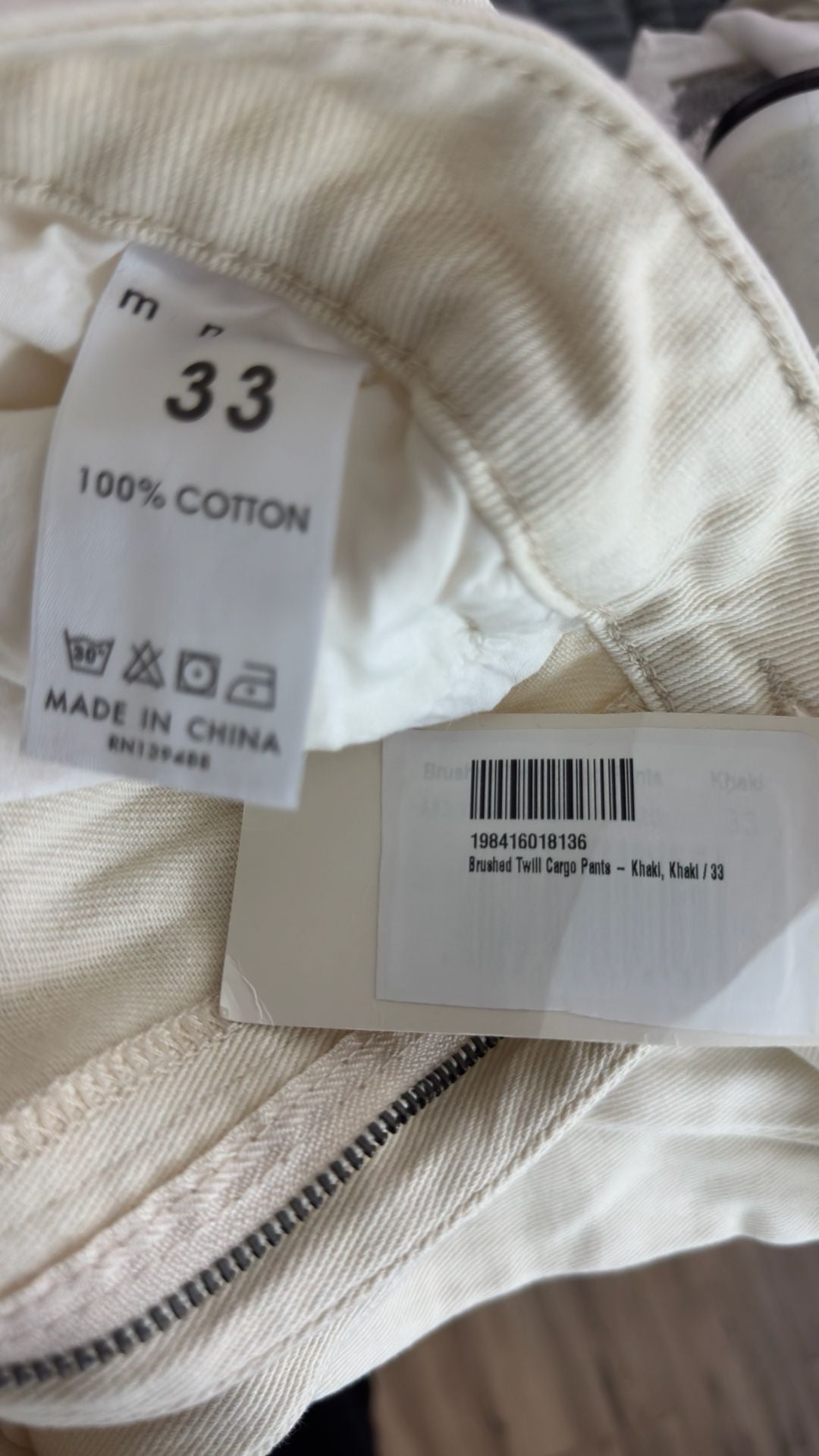 Mnml Brushed Twill Cargo Pants Size 33 5