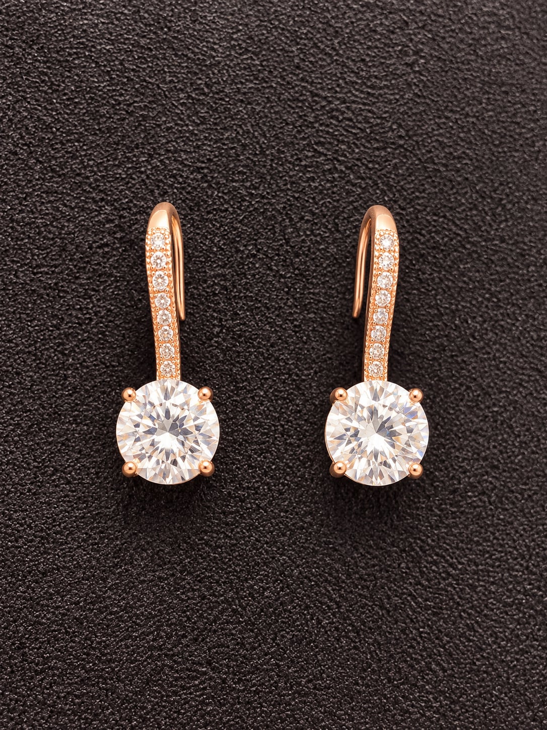Rose Gold CZ Crystal Earrings 2