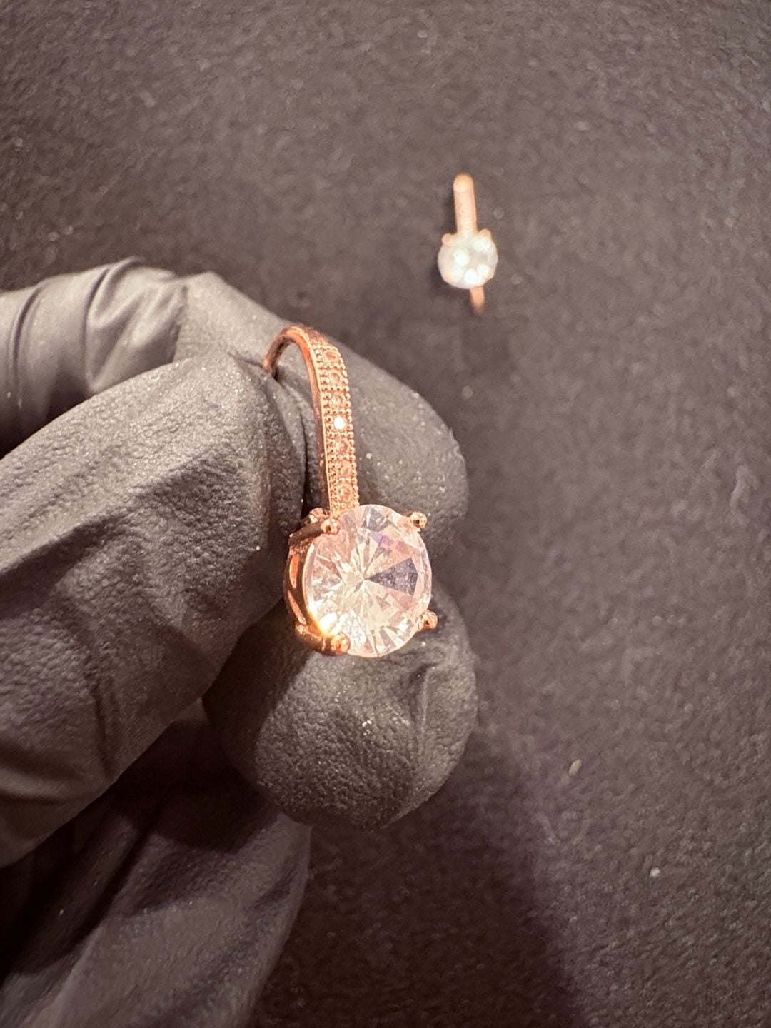 Rose Gold CZ Crystal Earrings 3