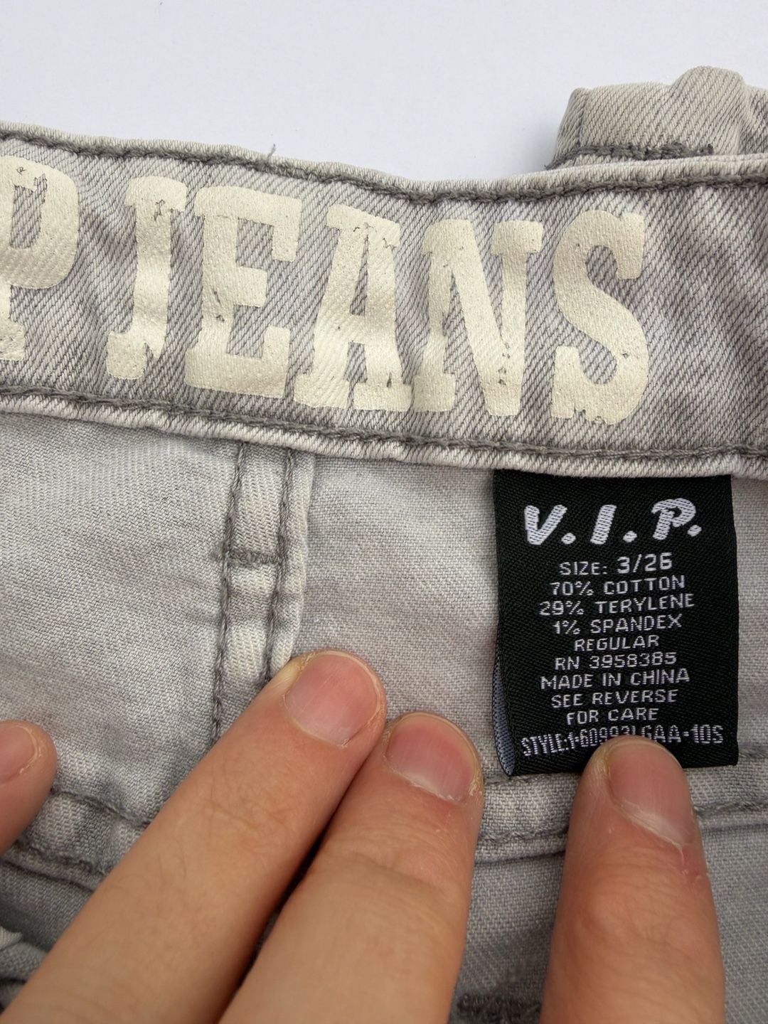 VIP Jeans Cargo Pants Size 3/26 Grey Denim Multi Pocket Y2K 5
