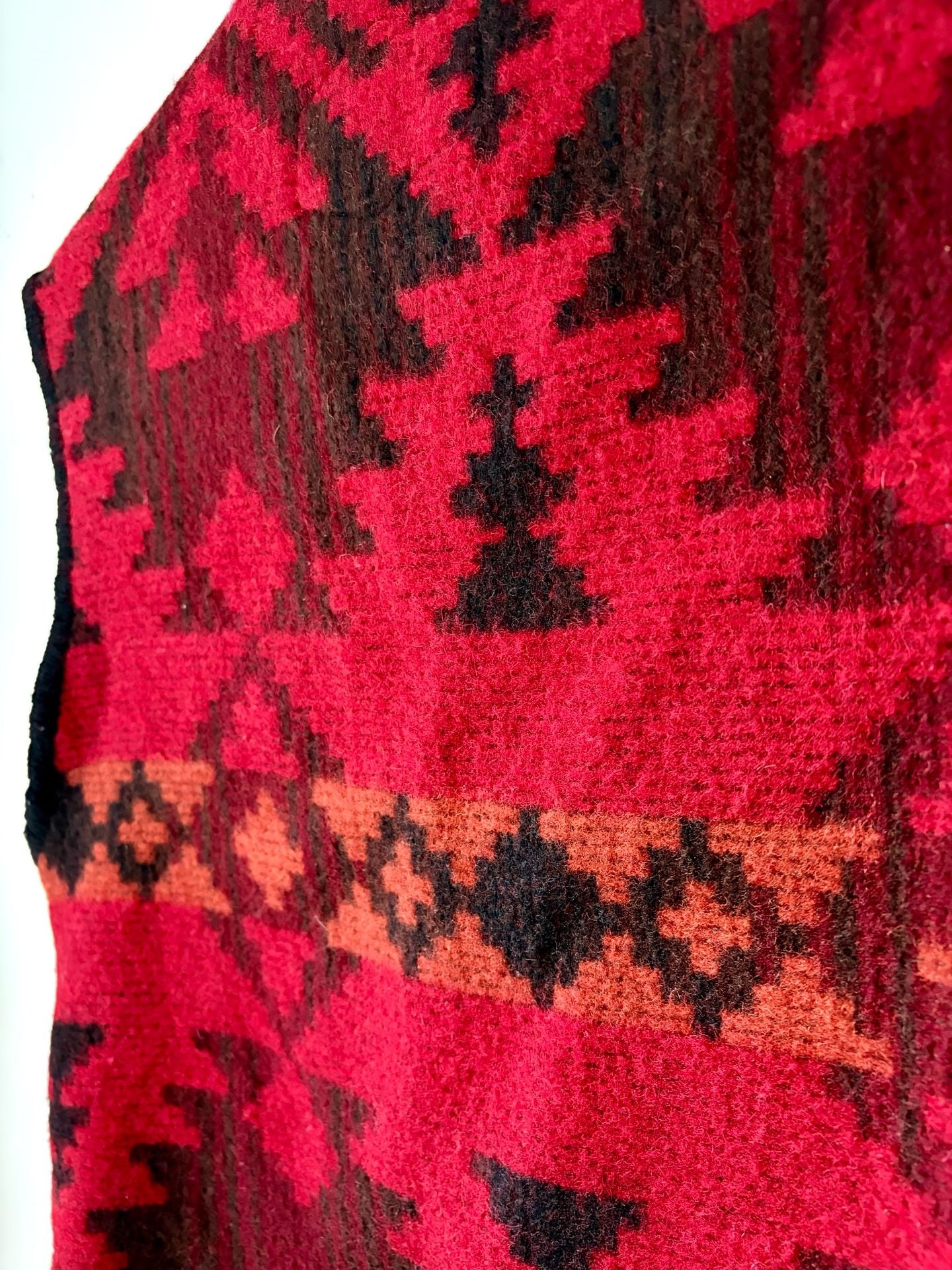 1990's Made in USA Vintage Woolrich Southwestern Wool Concha Vest Ladies Size L - 7