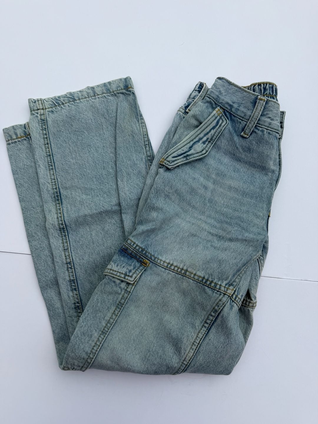 Aeropostale Denim Cargo Jeans Size XS Light Wash 2
