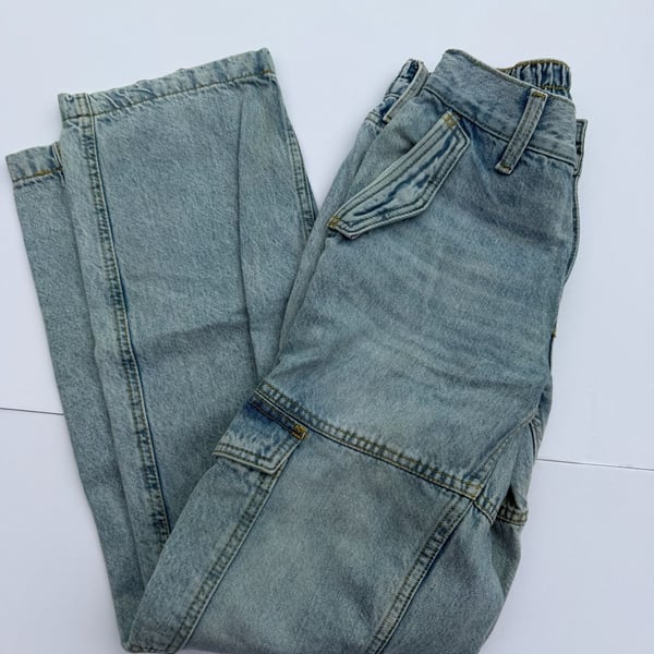 Aeropostale Denim Cargo Jeans Size XS Light Wash