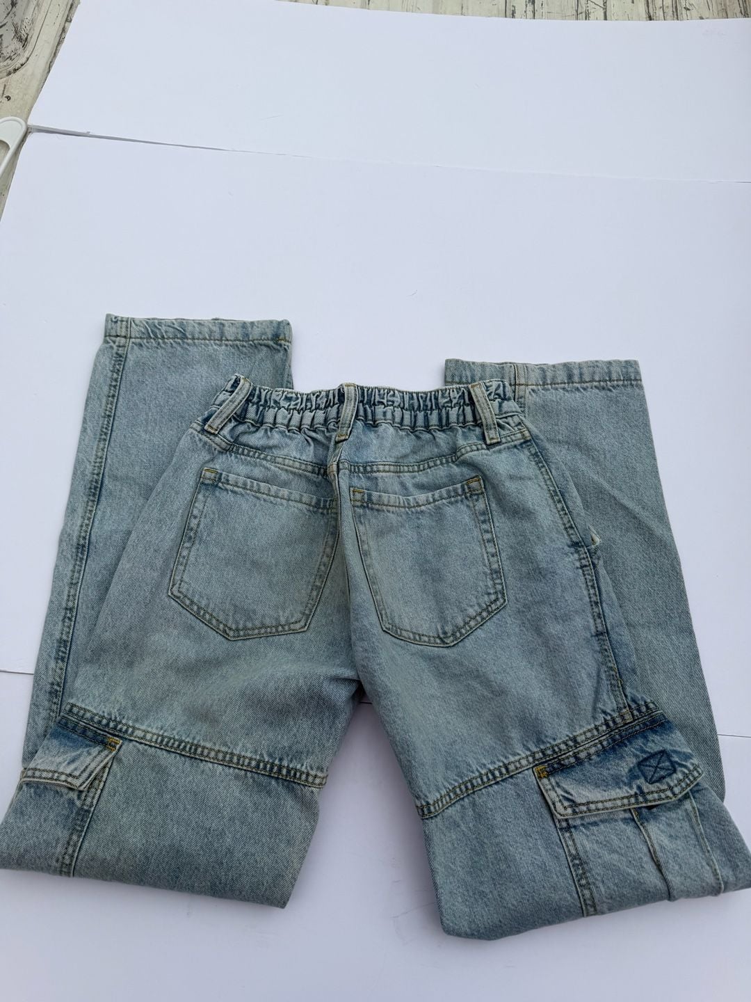 Aeropostale Denim Cargo Jeans Size XS Light Wash 6